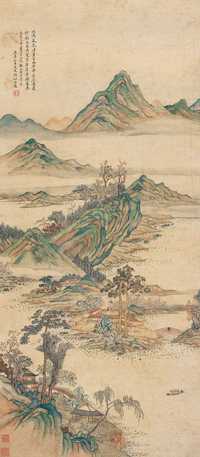 钱杜 1821年作 山水 立轴